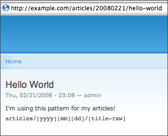 Pathauto の URL 表示例