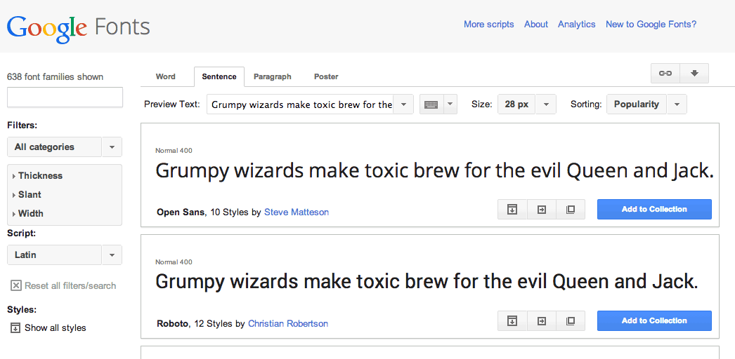 Google Fonts全体