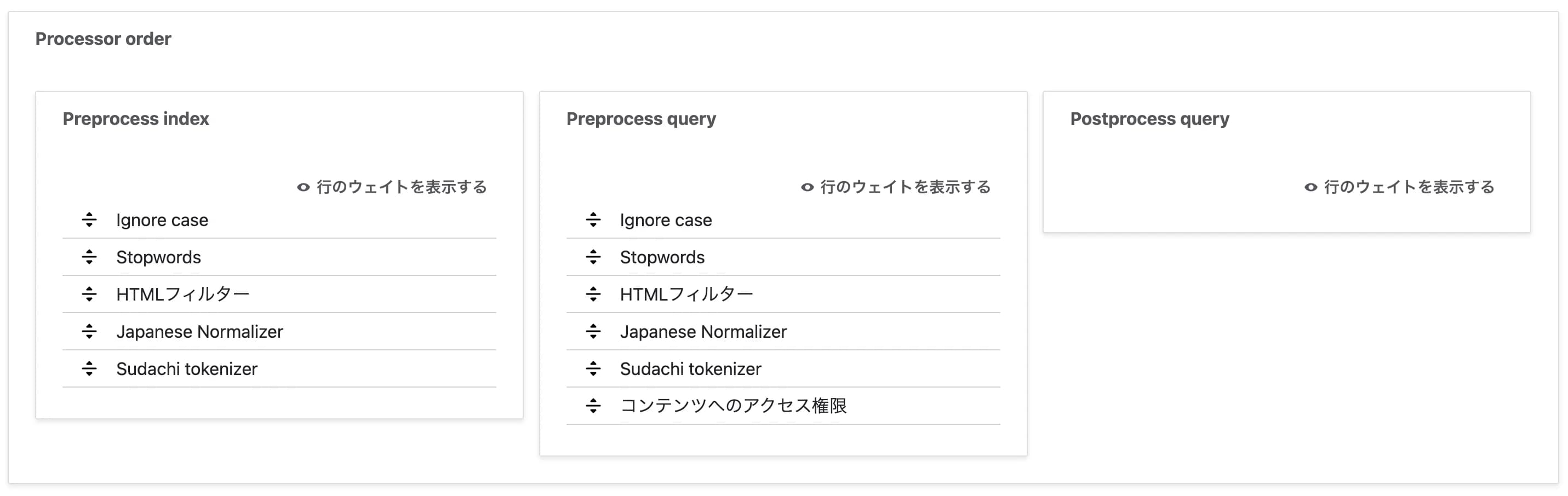 おすすめのプロセッサー順序設定