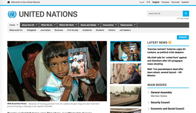 国連 Webサイト画像