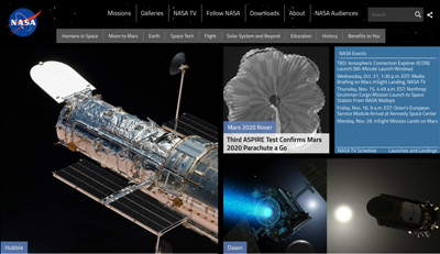 NASA Webサイト画像
