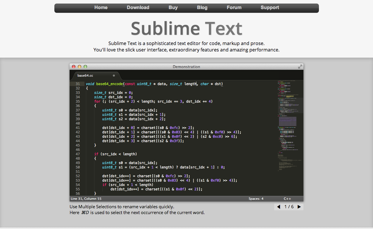 Sublime Text official site